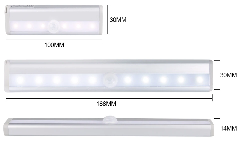 Батарея светодиодная подсветка под шкаф PIR датчик движения умная лампа 6/10 светодиодный s светильник для шкафа шкаф кухонный ночной Светильник