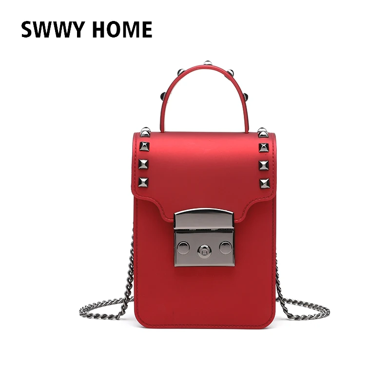 

Mobile Phone Mini Bags Small Clutches Shoulder Bag with diamond PU Leather Women Handbag Red Clutch Purse Handbag Flap Bolsas