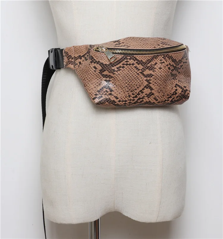 

Women Fashion Snake Pattern Waist Bag Pu Leather Chest Bag 2019 Multifunctional Fanny Pack Luxury Waist Purse Ceinture Sacs