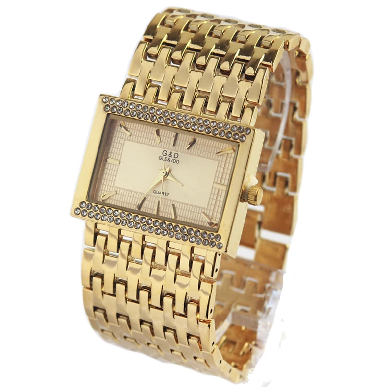 

A107 G&D Brand New Luxury Women's Bracelet Wristwatches Quartz Watch Crystal Lady Dress Watch Relogio Feminino Gold Reloj Mujer