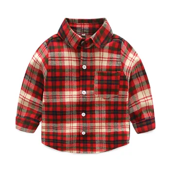 

Baby Plaid Shirt 1 2 3 4 5 Years Baby Boy Shirt Casual Long Sleeve Kids Clothing Lapel Cotton Boy Clothes 2019 Spring Autumn