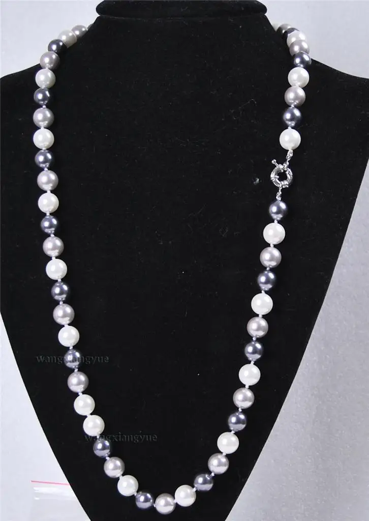 

FREE SHIPPING HOT sell new Style >>>>Long 24" 10mm South Sea Shell Pearl Round Beads Necklace AAA