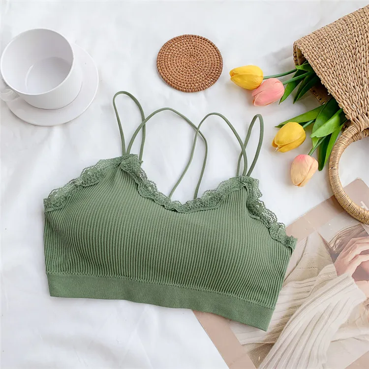 TERMEZY Bra Wire Free Bras For Women Thin Cotton Lace Bralette Seamless Thin Underwear Sexy Lingerie Soft Bras For Women (6)