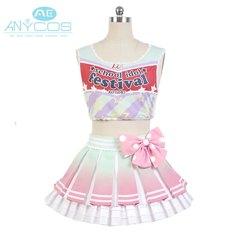 LoveLive Косплэй костюм Болельщицы Kotori Minami Юбка и топ с рисунком из аниме Хэллоуин