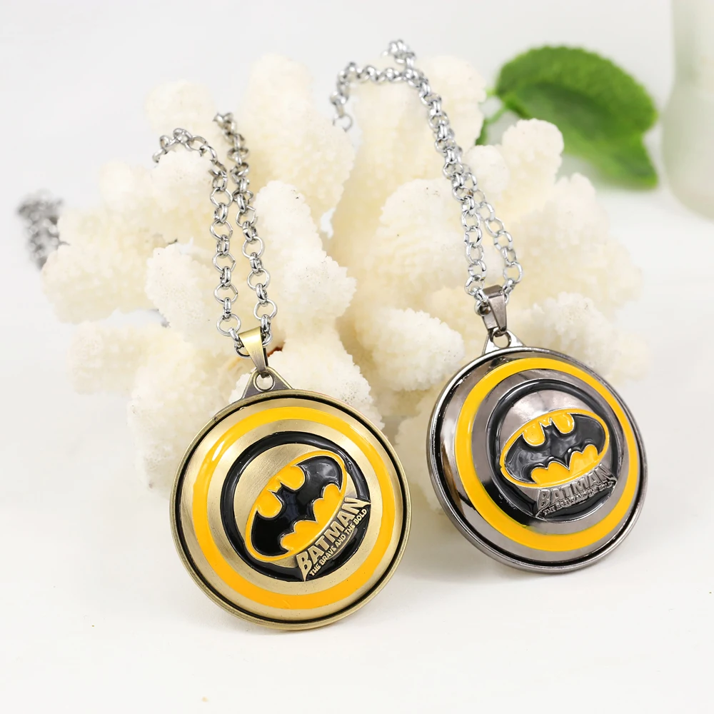 New Arrival Super Hero BATMAN Jewelry Metal Round Pendant Necklace For