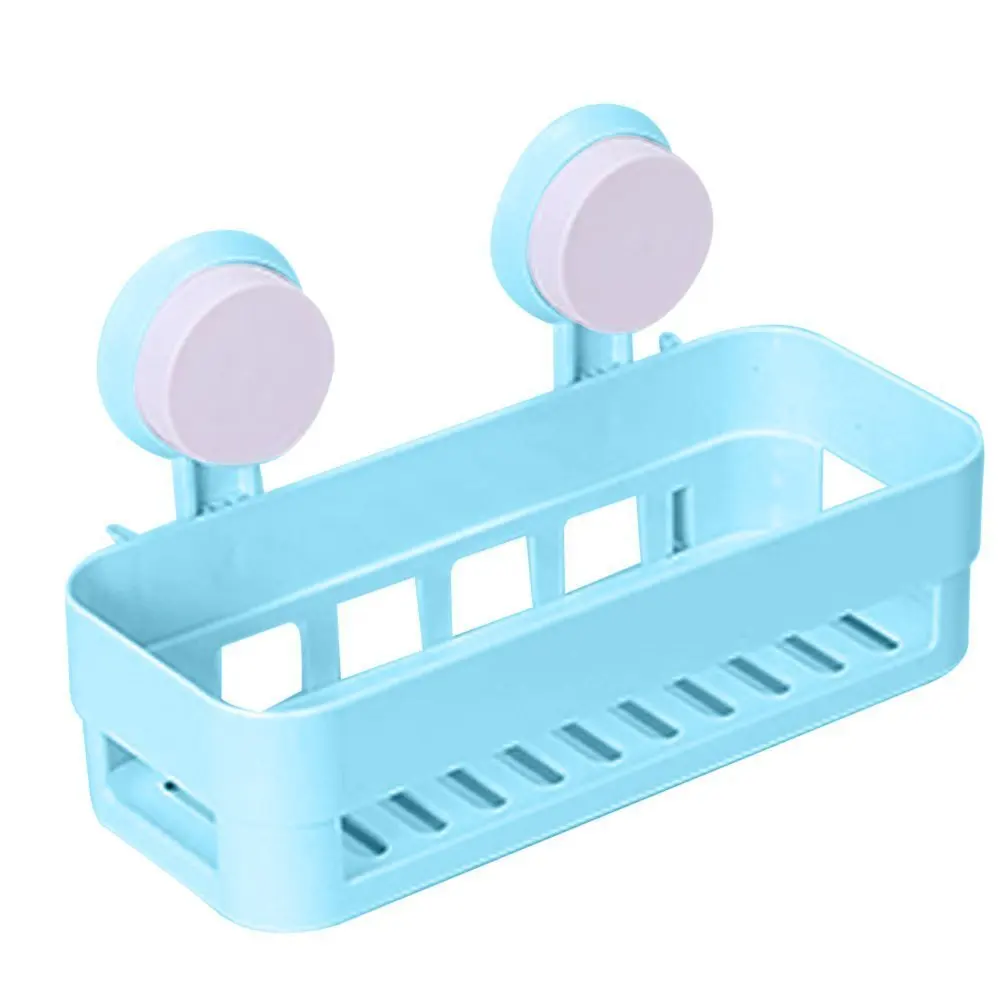 8pcs Kitchen Bathroom Shelf Plastic Shower Caddy Organizer Holder Tray With Suction Cups (Blue