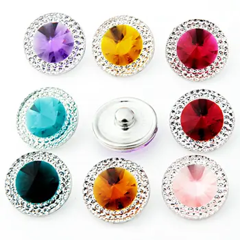 Najtaniej Moda NS0021 10 Sztuk Mieszane 18mm Faceted Zatrzaski Fit DIY Charm Bransoletka Snap Naszyjnik Biżuteria Hurtowych Trendy
