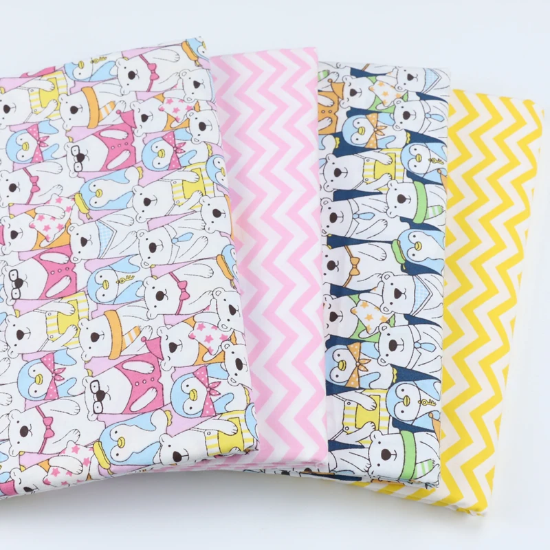 

160cm*50cm cotton fabric NAVY PINK bear penguin chevron fabrics for DIY bedding apparel cushion dress patchwork sewing fabric
