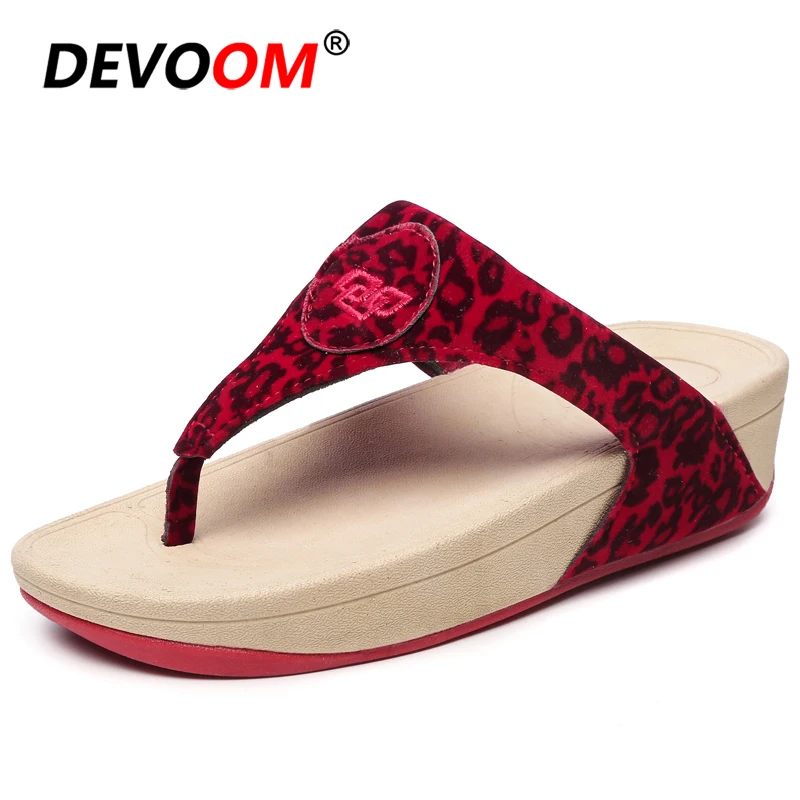 

Fashion Leopard Print Ladies Slippers Comfortable Summer Flipflop Women Wedge Flip Flops Sexy Female New 2018 Cork Sandals Donna