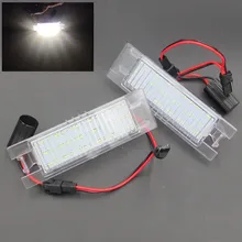 Голубой почвы BAY 2 шт. 12 В SMD 3528 белый свет 18 светодиодов номерной знак лампа для Vauxhall Opel Astra Corsa C D Astra H J Zafira B