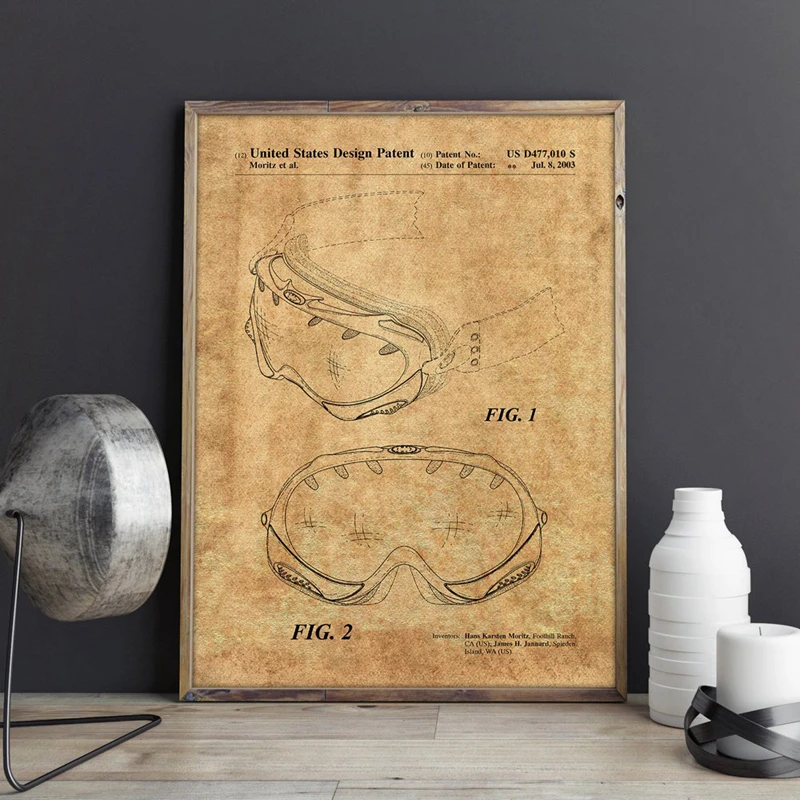 Ski Goggles Patent Canvas Print