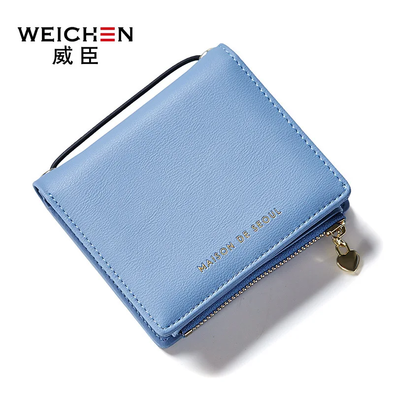 

WEICHEN Brand Fresh Lady Short Women Wallet Original Mini Purse With Coin Pocket Multi Card Holder Girls Notecase PR09D586-1A