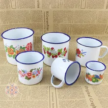 Эмалированная пивная чашка, ностальгическая чайная чашка, китайский стиль, калибр 5-10 см, 10 упаковок