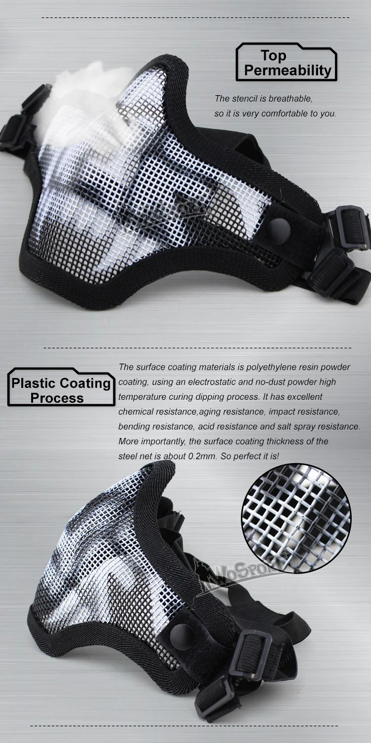 military airsoft AR 15 tactical paintball accessories protective V1 half face dual-band scouts mask for hunting HT16-001A (8)