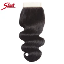 Гладкий бразильский объемный волнистый 4x4 кружева Закрытие Remy человеческих волос натуральный цвет свободный Средний три части верхние закрытия 8 до 20 дюймов