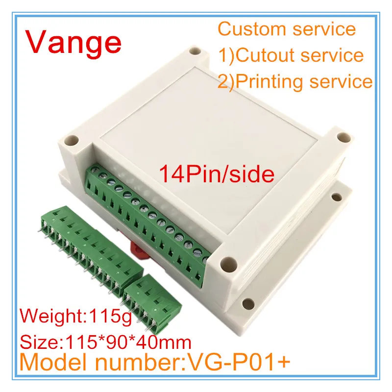 1 шт./лот din-рейка Электрический проект коробка с клеммным блоком 115*90*40 мм ABS пластик Корпус аппарата корпус для управления PCB
