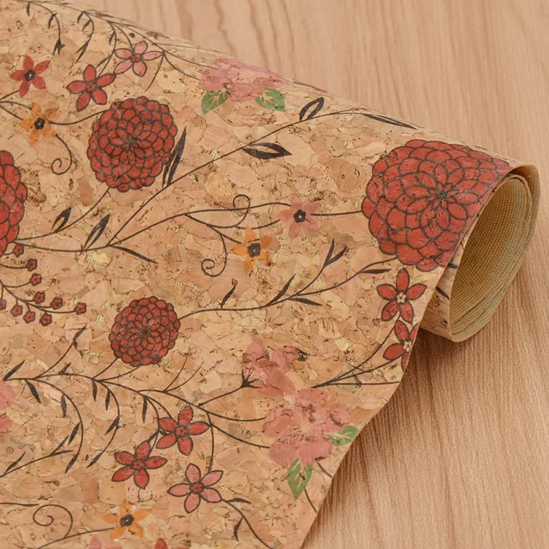 

Vintage Flower Pattern A3 Soft Cork Fabric Sewing Garment Crafts Accessories Bow-knot Bags DIY Handmade Decoration Materials