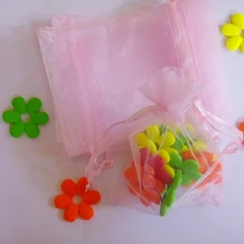 50 шт. 10*15 см розовая подарочная Сумка из органзы стенд для ювелирных украшений Сумки на шнурке сумка для браслетов/ожерелье/Свадебная мини-сумка из пряжи