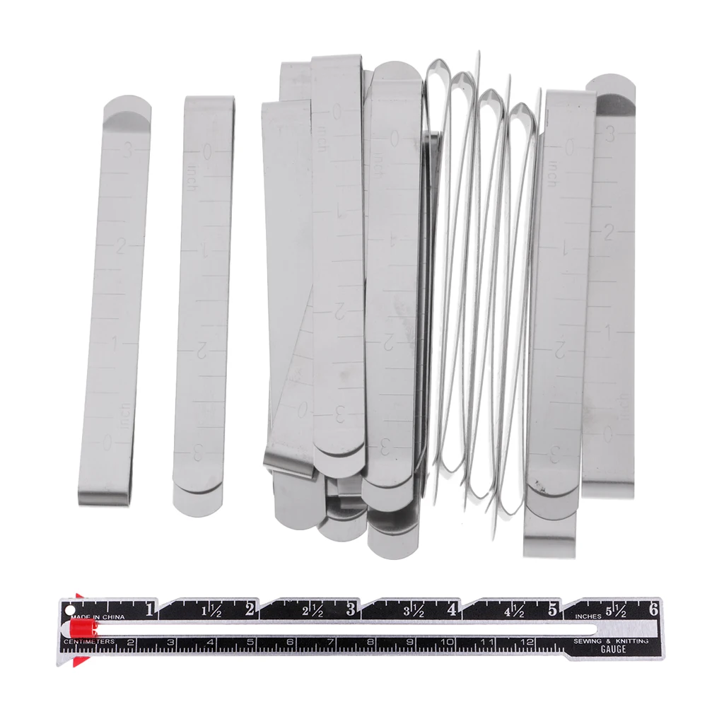 21Pcs Sewing Knitting Gauge Hem Clips Garment Measuring Ruler DIY Craft Tools