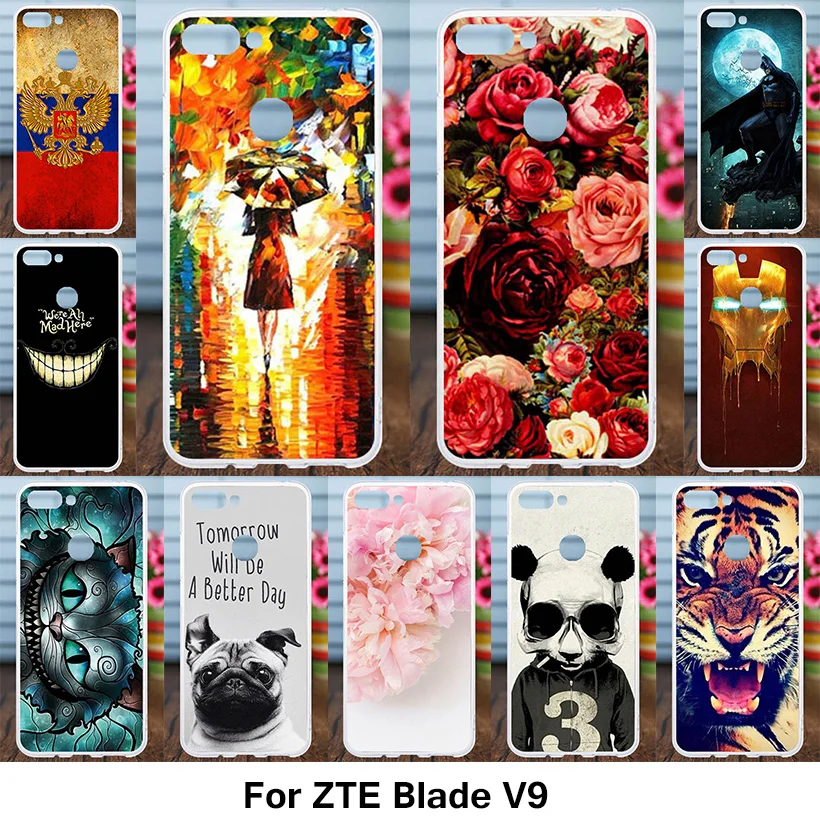 

Ojeleye Soft Case For ZTE Blade V9 Case Silicon DIY Patterned Anti-knock Cover For ZTE Blade V9 Cover Back Housing