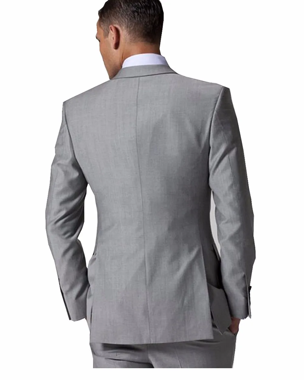 Can Be Custom Made!!! Gentle-Mens Bridegroom Suit Ternos Masculino Slim Fit Grey Men SuitTerno Masculino Gray Wedding Groom