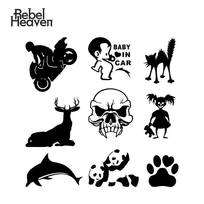 Забавная наклейка на машину Rebel Heaven для маленькой девочки рисунок в виде лап