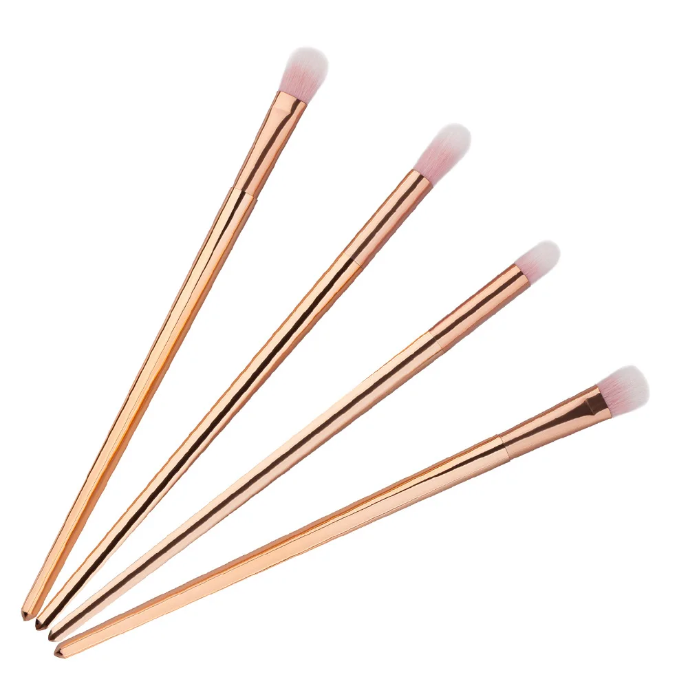 

Brand 4pcs different size Nylon/plastic Rosegold Makeup Brushes Set for Foundation Powder Eyeshadow Eyeliner Lip Brush Tool