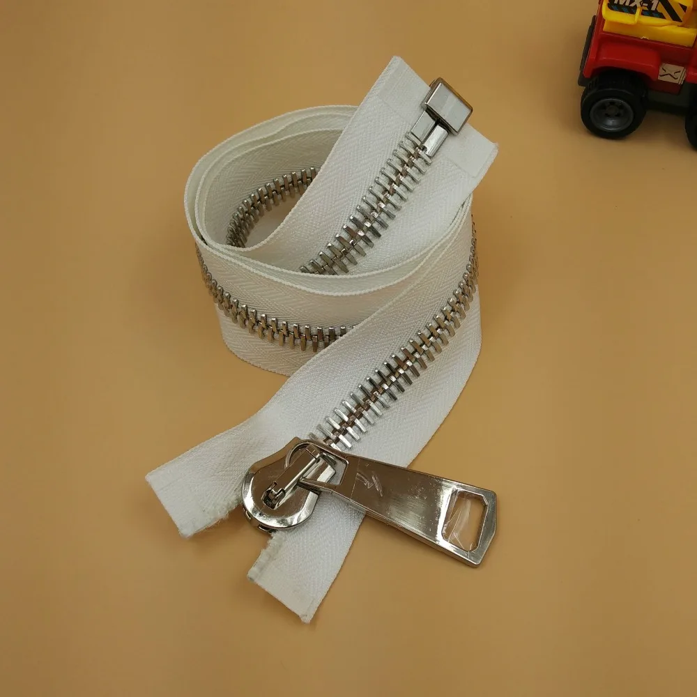 15 High Grade White Tape Copper Metal Zippers zip For Sewing DIY Bags Luggages Jacket Clothes