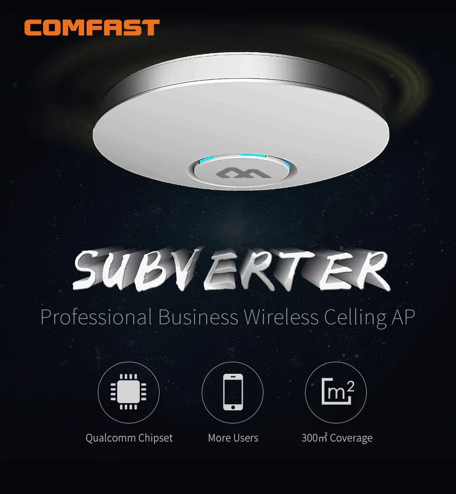 COMFAST 300 Мбит/с Беспроводная точка доступа потолочный AP Wi-Fi маршрутизатор Wi-Fi повторитель wifi удлинитель высокой мощности поддержка OpenWRT VLAN PoE