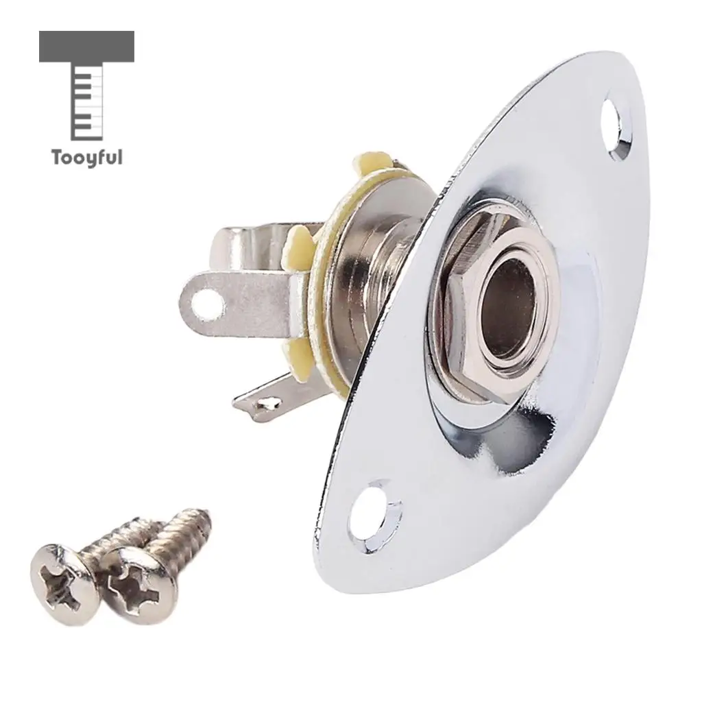 Tooyful 1/4'' Oval Indented Guitar Output Jack Plate Socket for ST Tele Electric Guitar