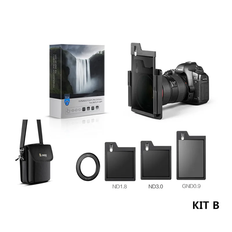 

B.way New Arrival Camera Square Filter KIT B including S-ONE HOLDER/GND0.9 SOFT/ND3.0(1000)/ND1.8(64)