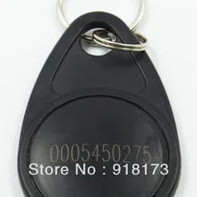 100 шт./пакет брелок для ключей 125 кГц ABS ID брелки контроля доступа по отпечаткам TK4100/EM 4100 чип черный