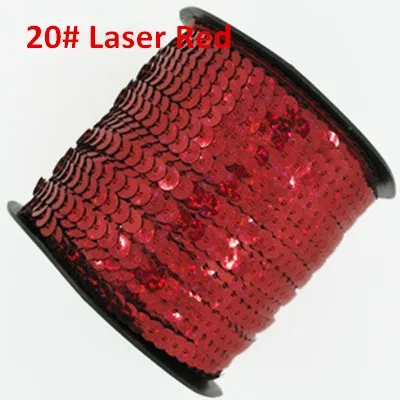 100 ярдов/партия 6 мм лазерные блестки для шитья на обшивке плоские круглые Блестки в рулоне для украшения ремесла аксессуары для одежды - Цвет: laser red