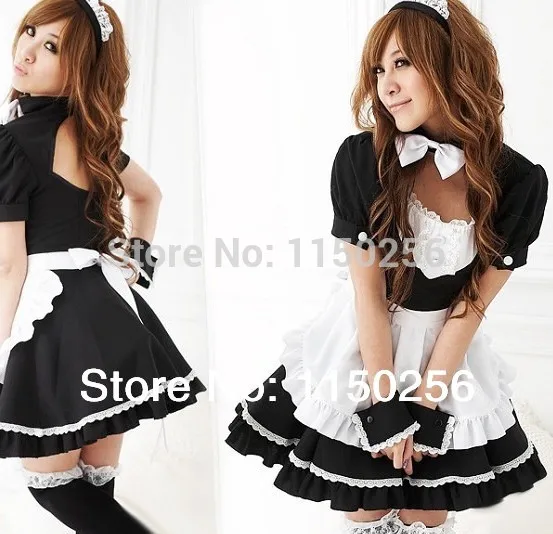 

2014 New cosplay japanese anime lolita costume christmas for dress maid outfit dress school girl women funny dress free shipping