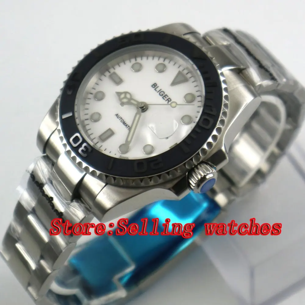 2017 Newest Hot top 40mm Bliger white Dial Sapphire Glass Date Window Automatic Movement Men's Mechanical Wristwatches 2017 Newest Hot top 40mm Bliger white Dial Sapphire Glass Date Window Automatic Movement Men's Mechanical Wristwatches