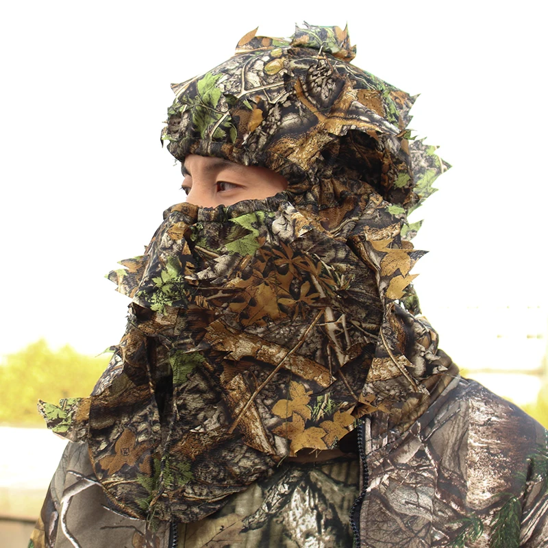 

Unisex Outdoor Hunting Cap Fishing Cycling Bionic Camouflage Face And Neck Hunting Mask Headgear Breathable Adjustable Camo Hat