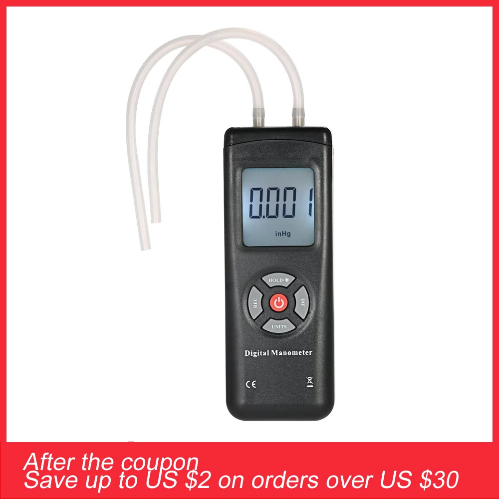 

Handheld Digital Dual-port Manometer Professional pressure gauge Differential Air Pressure Tester pressure measuring instruments