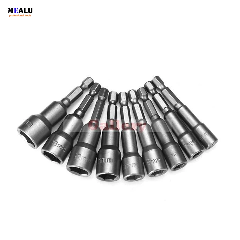 

2 sets/Lot _ 9pcs 6-14mm CR-V Hex Magnetic Power Socket Nut Setters