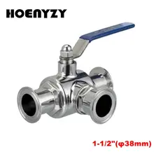 1 1/" 38 мм 304 Нержавеющая сталь шаровой кран с тремя входами 3 Трехходовой 1,5" 50,5 мм трехзажимных втулок Тип для Еда доморощенного дневник