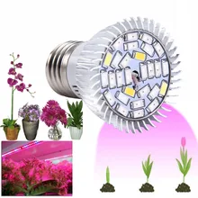 10pcs/lot Full Spectrum 28LEDS LED Grow Light Red+Blue+UV+IR AC85~265V Led Plant Lamps E14 E27 GU10 Base for Your Choice