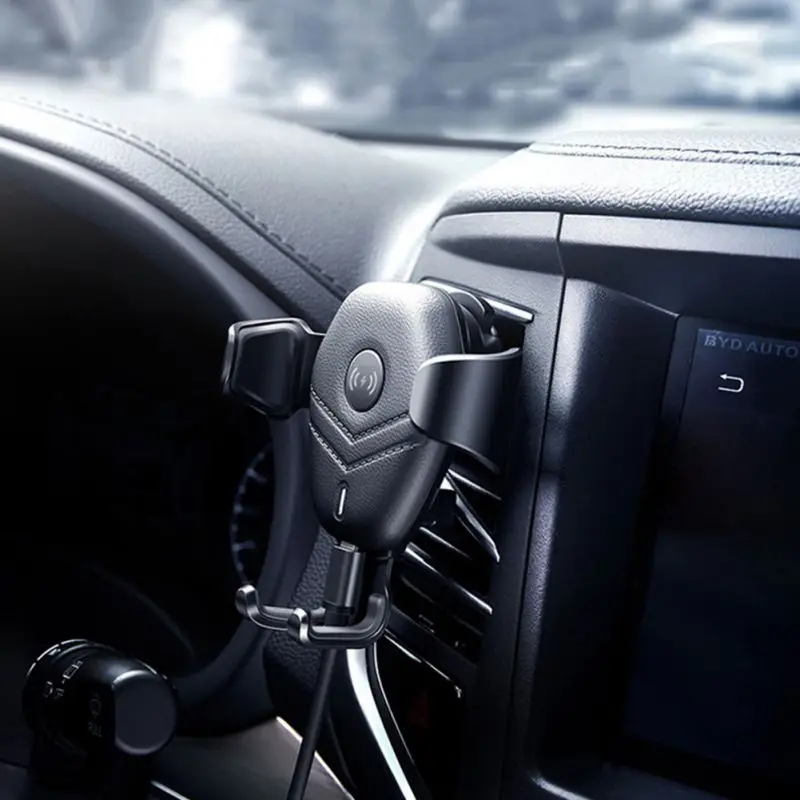 REXLIS 10W Car Wireless Charger Car Air Outlet Stand Holder Bracket for iPhone X XS XR 8 Samsung S10 S9 Xiaomi