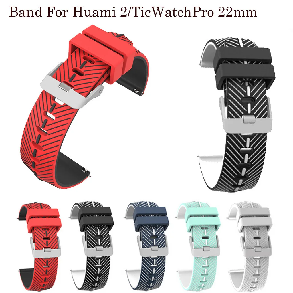 

SmartWatch Smart Watch Strap Smartband mi band DoubleColorSilicone WatchBand Wrist Straps Bracelet For Huami 2/TicWatchPro 22mm