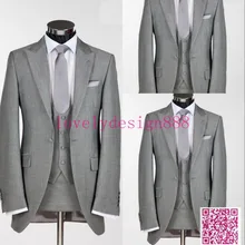4 фото мужчины в костюм мужчины бизнес платье серый один пуговица свадьба мужчины в приталенный одежда лучший мужчина костюм( куртка+ брюки+ перевязка+ жилет