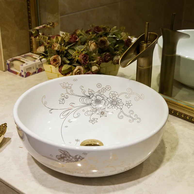 white Jingdezhen ceramic art countertop wash basin bowl for bathroom sinks  (1)