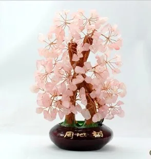 

natural crystal craft tree , the lucky feng shui tree as the mascot, bring in wealth and treasure fortune treegren-pink