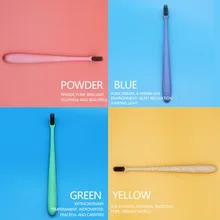 Ультра мягкая зубная щетка из натурального бамбука пшеничная соломенная ручка щетка щетина уход за полостью рта щетка для отбеливания зубов для семейного путешествия