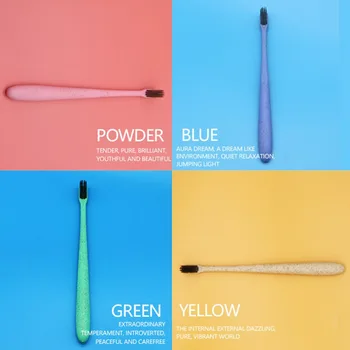 

Ultra Soft Natural Bamboo Toothbrush Wheat Straw Handle Brush Bristle Oral Care Brush Whitening Teeth Brush For Family Travel