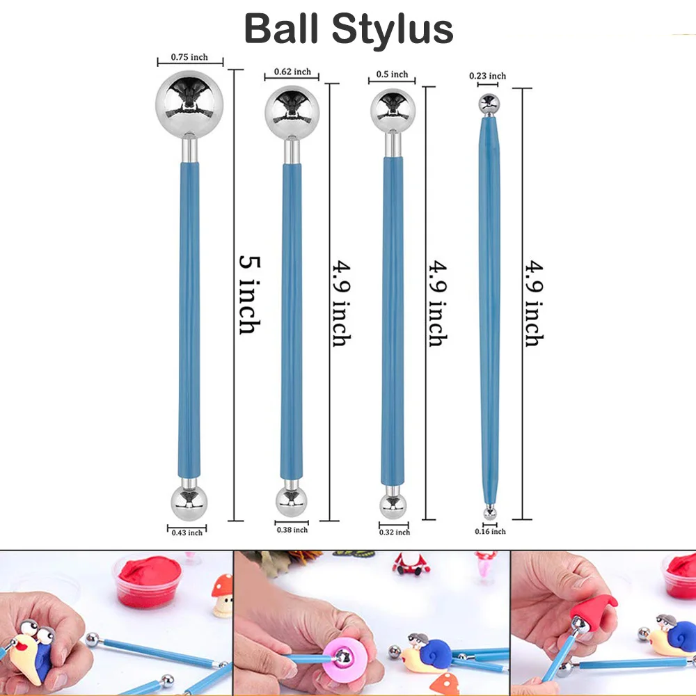 23 Pcs Clay Sculpting Tools Set Ball Stylus embossing Pottery & Ceramics Tools DIY Arts Crafts lines Carving Modeling Tool gift