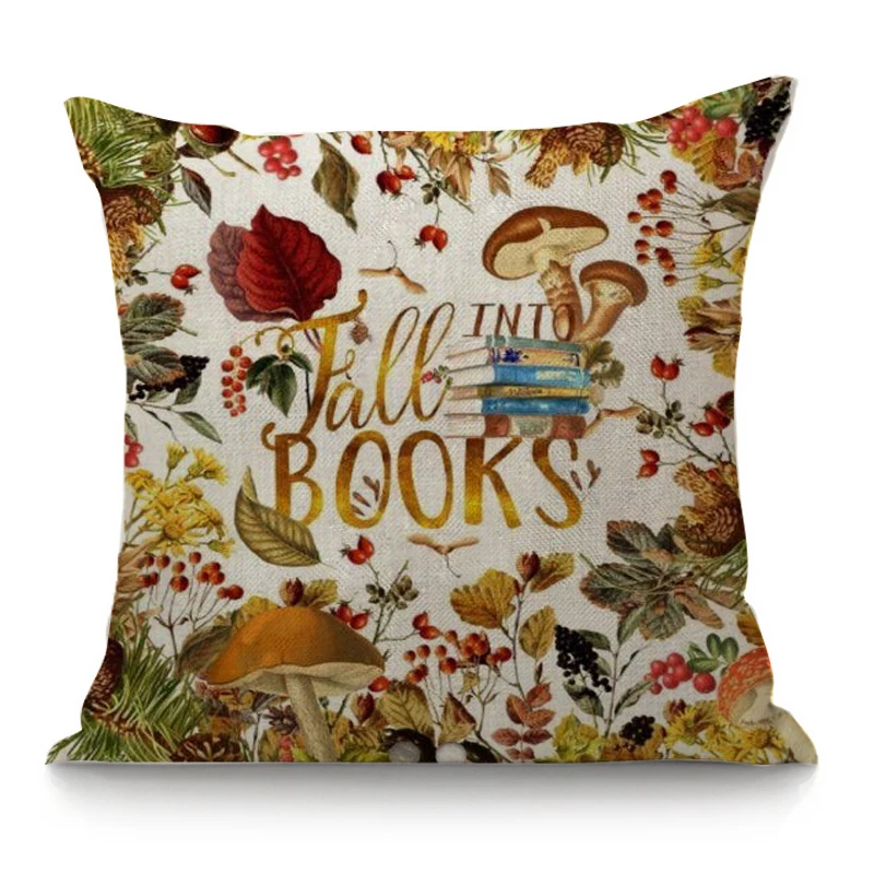 

Floral Jane Austen Quotation Letter Print Decorative Cushion Linen Throw Pillow 45x45 CM Nordic Masterpiece Cushion For Sofa