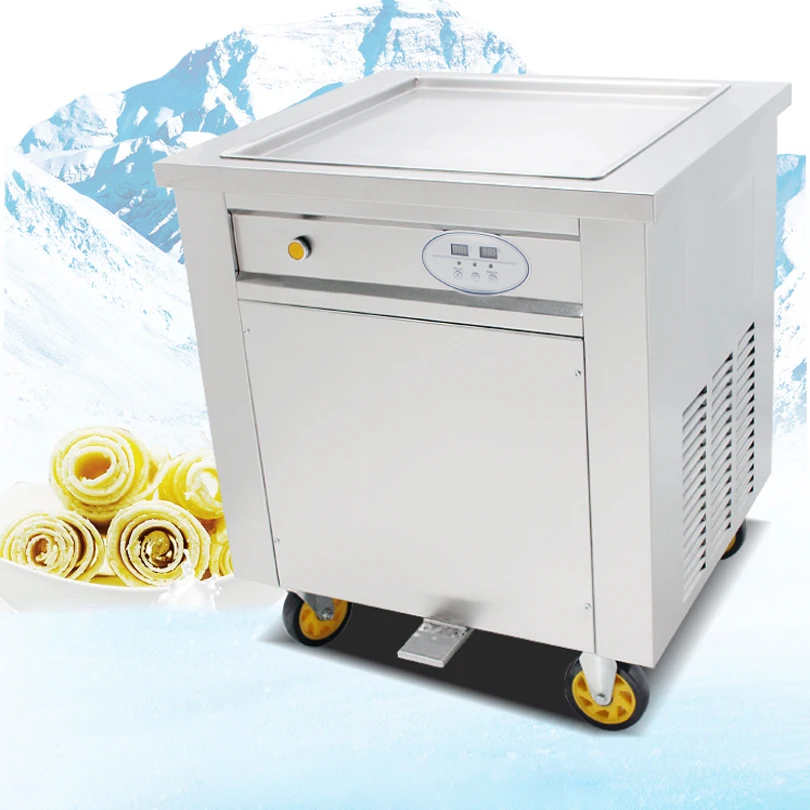 

Free Shipping Big Square Pan Thailand Ice Roll Machine Fried Roll Fried Ice Cream Machine